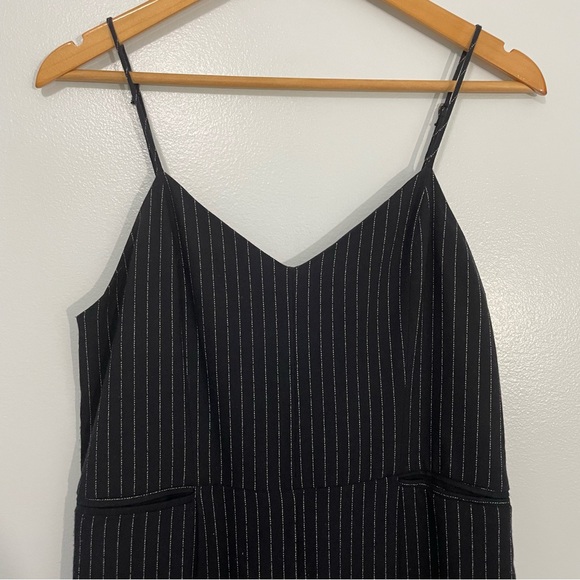 Anthropologie The Essentials Navy Blue Pinstriped Jumpsuit Size 4 - Picture 6 of 12
